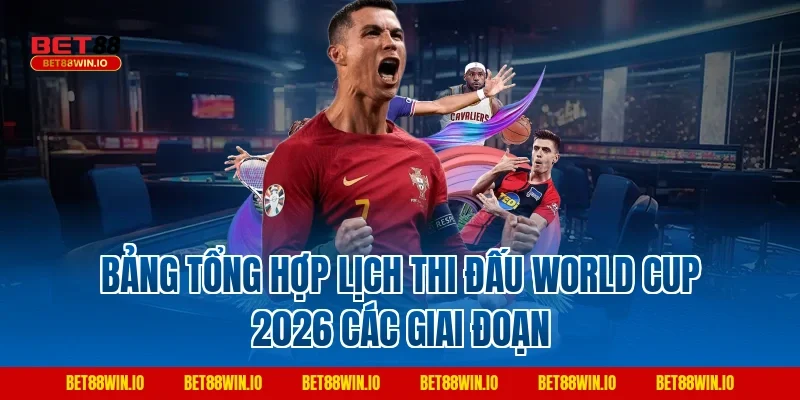 Bảng tổng hợp lịch thi đấu World Cup 2026 các giai đoạn